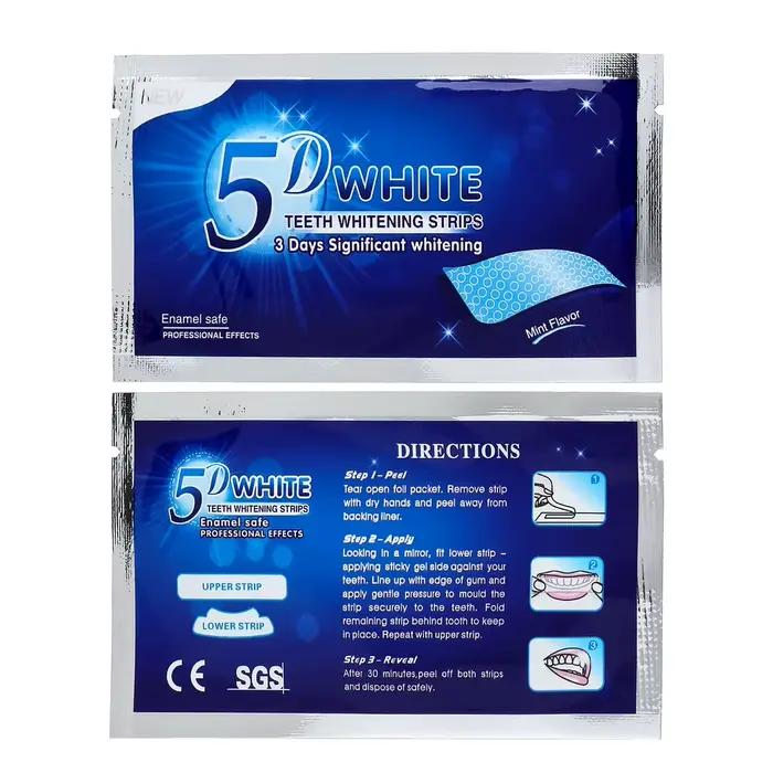 Bandelettes blanchissantes 5D pour les dents