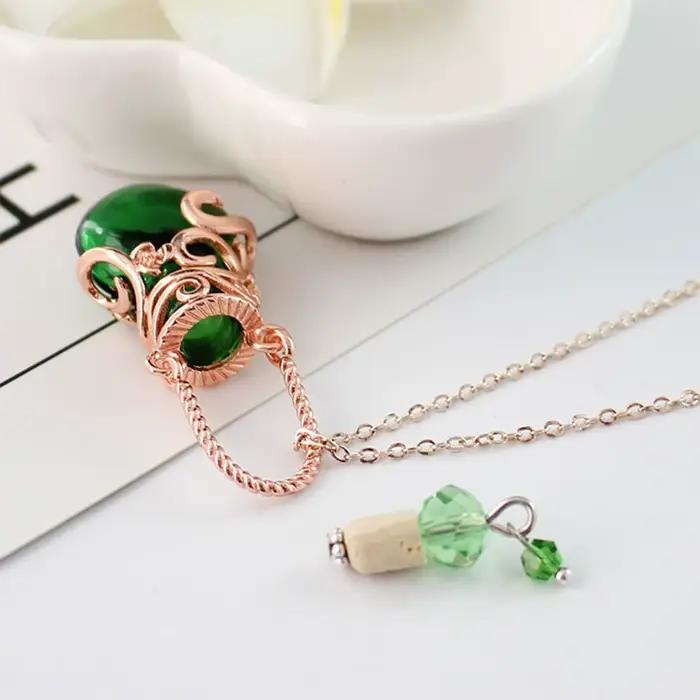 JOMemorial-Fiole de sexuellement en Verre en Forme de Cœur, Pendentif Diffuseur d'Huile Essentielle, Bijou Réglable