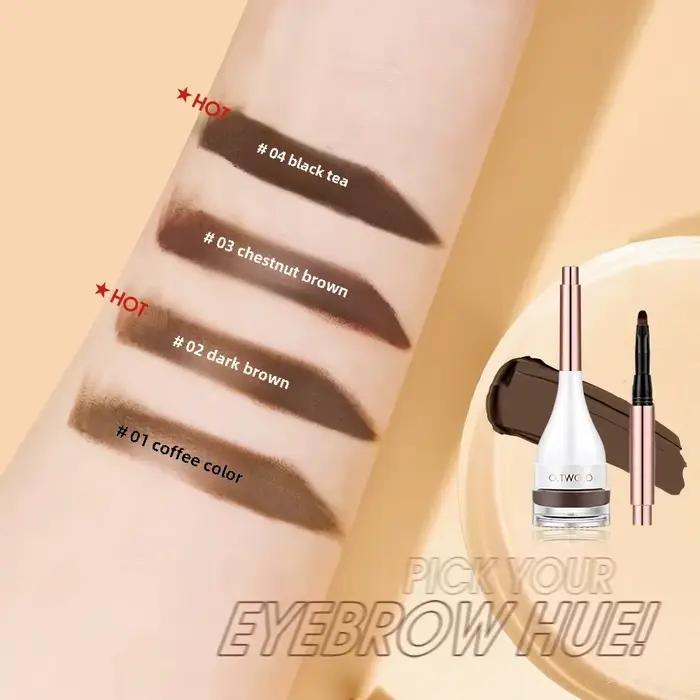 Pommade à sourcils naturelle, imperméable, Texture crémeuse, très teinte, Gel à sourcils, Double usage pour Eyeliner, maquillage de beauté, anti-taches