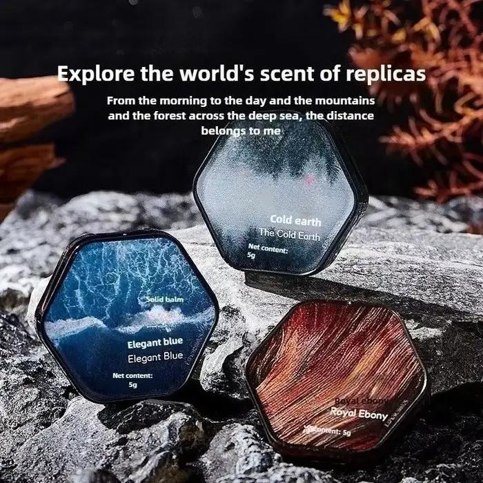 Parfum solide rafraîchissant et durable pour hommes, parfum de vanille durable, parfum solide portable, cadeau idéal pour petit ami