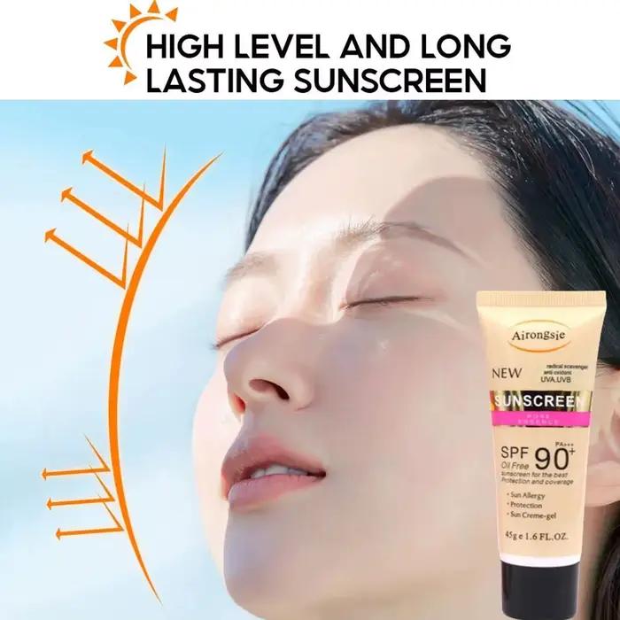 Crème solaire à l'essence de rose 45g SPF90+ sans huile