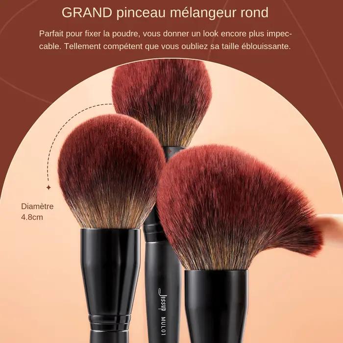 Jessup pinceaux de maquillage ensemble 3-21 pièces Premium synthétique grande poudre fond de teint correcteur fard