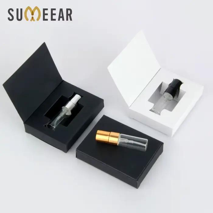 Boîtes d'emballage de 100 ml et 3ml, Mini bouteille de parfum en verre avec atomiseur, LOGO personnalisable, 2.5 pièces/lot