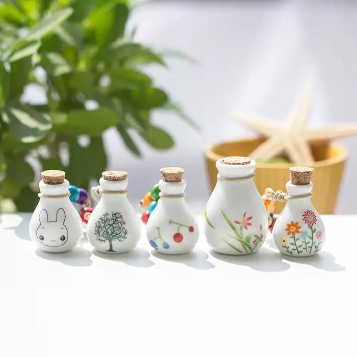 Colliers classiques en céramique pour femmes, bouteille de parfum mignonne, cadeau fait main, bricolage, #1199