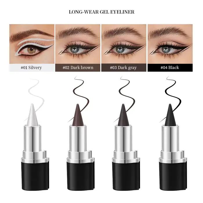 Eyeliner texture crémeuse longue durée imperméable mat noir argent marron Eye Liner stylo maquillage pour les femmes cosmétique