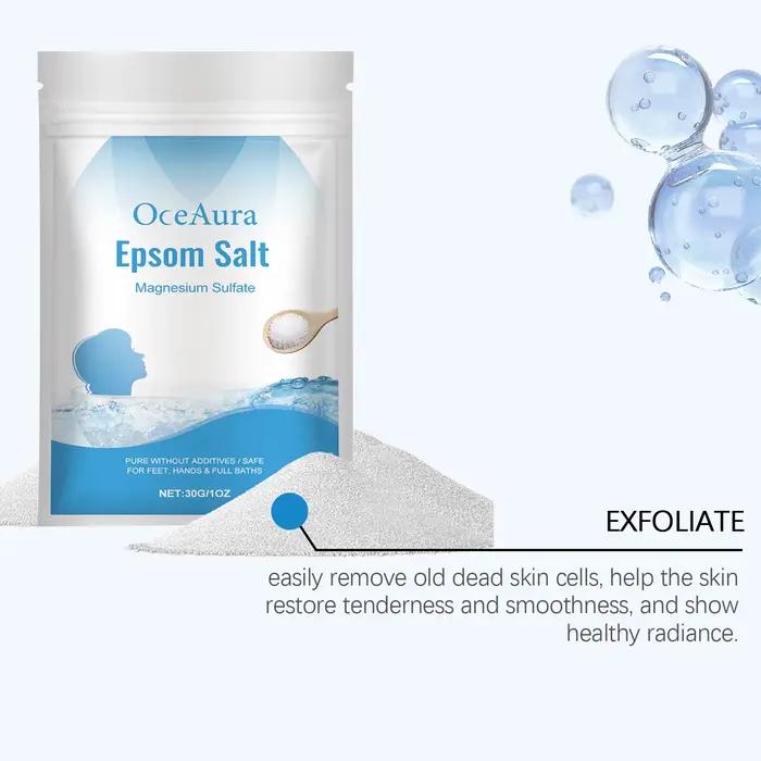 Sel Epsom avec bulles pour le bain, cristaux de bain en sulfate de magnésium pour la récupération musculaire et le soulagement de la relaxation, exfoliant hydratant
