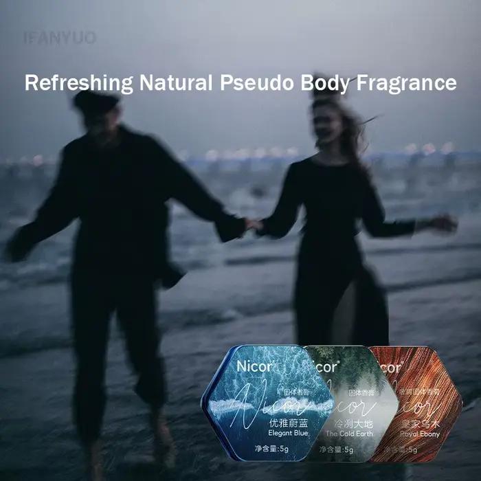 Parfum solide rafraîchissant et durable pour hommes Parfum vanille doux et durable Parfum solide portable Cadeau idéal pour petit ami