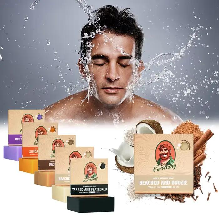 Savon Naturel Homme - Protection Hydratante, Élimine l'Excès de Sébum et la Saleté, Parfum Frais Longue Durée, Pour Tous Types de Peau