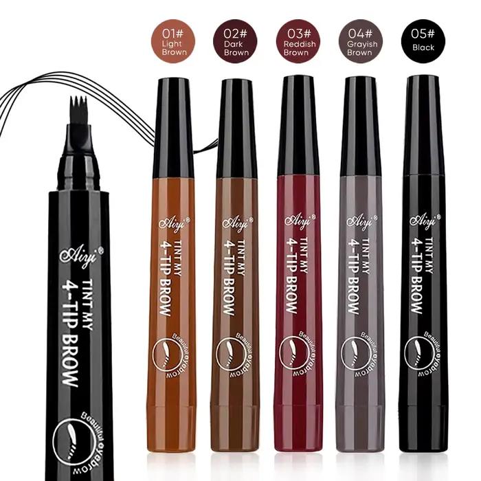 Stylo à sourcils étanche à 4 pointes fendues