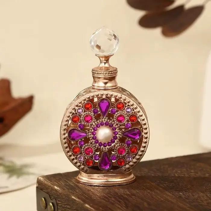 Nouvelle bouteille de parfum vide dorée de 12 ml, bouteille d'huile essentielle