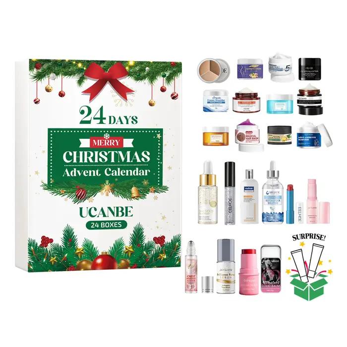 Calendrier de l'avent beauté de noël, ensemble de soins pour la peau, 24 jours, maquillage luxueux, Surprises pour cadeau d'anniversaire de vacances