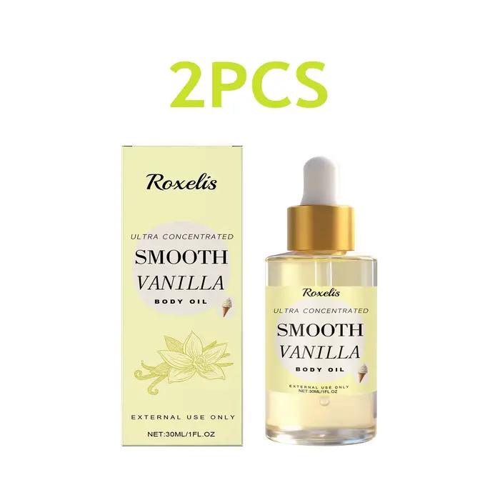 Huile corporelle parfumée crémeuse à la vanille Roxelis 30 ml, huile essentielle hydratante pour le