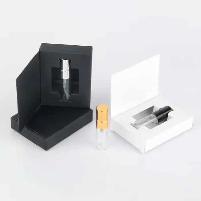 Boîtes d'emballage de 100 ml et 3ml, Mini bouteille de parfum en verre avec atomiseur, LOGO personnalisable, 2.5 pièces/lot