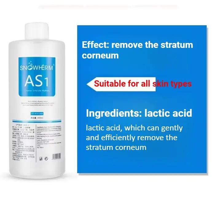 Solution Aqua Peel 400ml AS1 SA2 AO3 pour appareil facial, nettoyage en profondeur de la peau avec reconstitution de l'eau et sérum exfoliant pour le visage