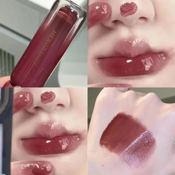 Vernis à lèvres rouge violet raisin fumé, brillant à lèvres à l'eau, liquide hydratant, teinte claire, maquillage, cosmétiques coréens pour femmes