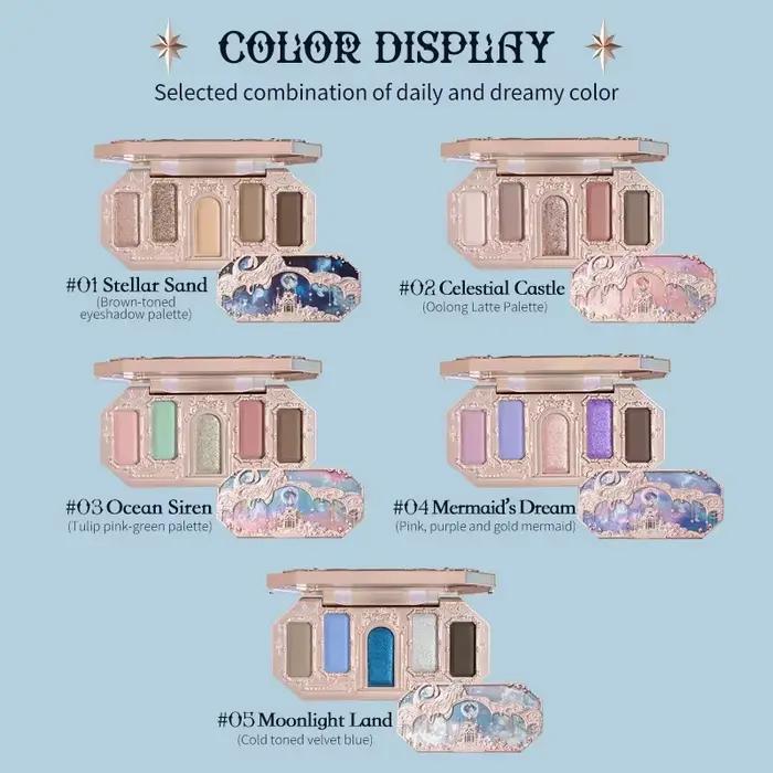 Fleur connaît le clair de lune sirène fard à paupières délicat mat lueur miroitant caméléon imperméable 5 couleurs