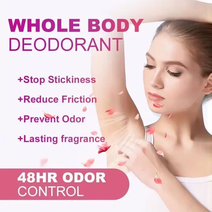 Crème déodorante pour le corps - Parfum rose sucré, longue durée de parfum de 72 heures, format portable, facile à utiliser (1 pièce)