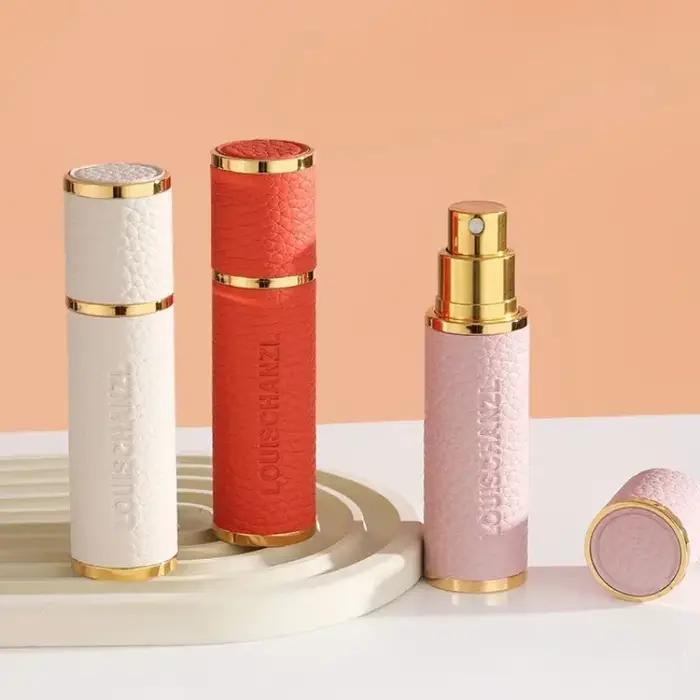 Atomiseur de parfum portable en cuir véritable, contenant liquide pour cosmétiques, mini vaporisateur de voyage, bouteille de luxe africaine, d'extraction illable de tous les jours, 5ml, 8ml