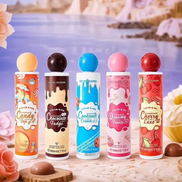 168ml Cookies Cream Dreamy Treats Cherry Luxe Fragrance Perfume Mist Sugar Rush Cologne Scent Spray Series Candy Chocolate Fudge