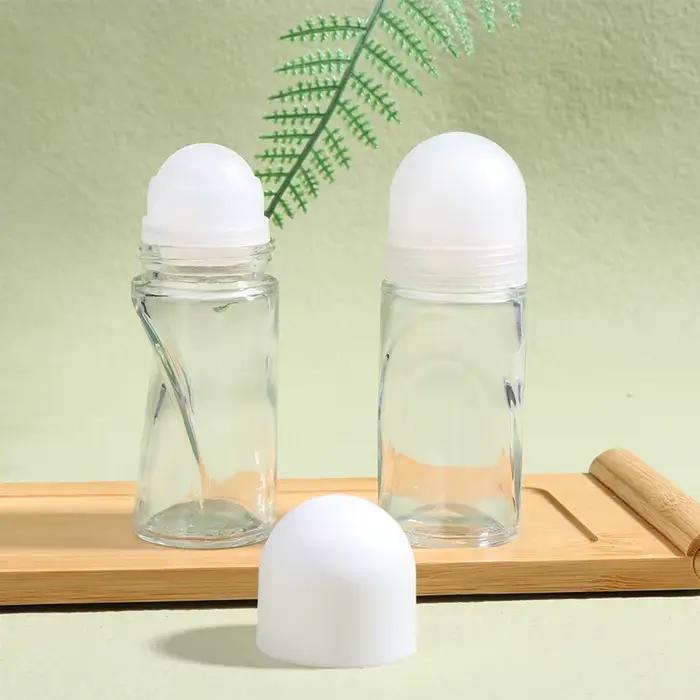 Bouteilles à roulettes en verre transparent 50ml