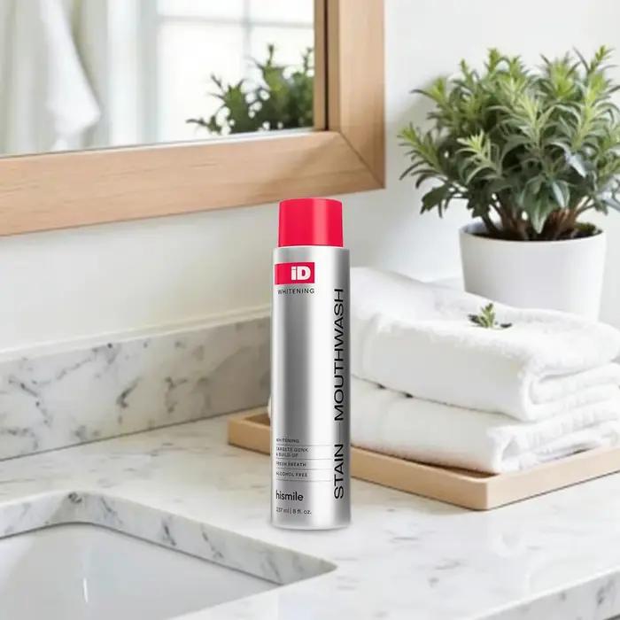 Bain de bouche sans alcool 234 ml à l'huile naturelle de menthe poivrée – Rafraîchit l'haleine longue durée pour gencives sensibles