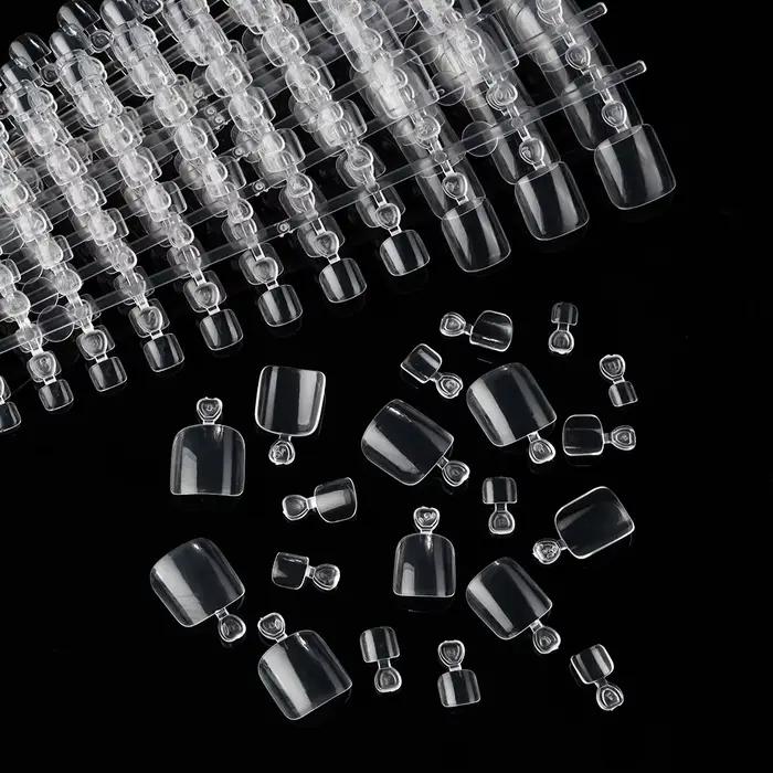 120/240/600 pièces pointes d'ongle en Gel souple clair faux ongles carrés courts artificiels couvert