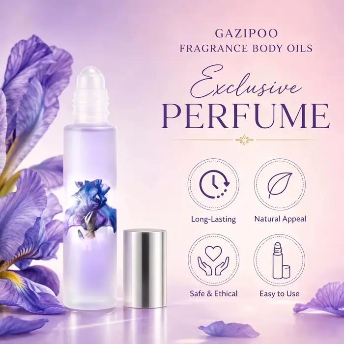 Huile de phéromone Iris Romantique 10ml - Huile parfumée florale douce et subtile, Eau de Toilette originale pour voyage ou rendez-vous, utilisation en salle de bain