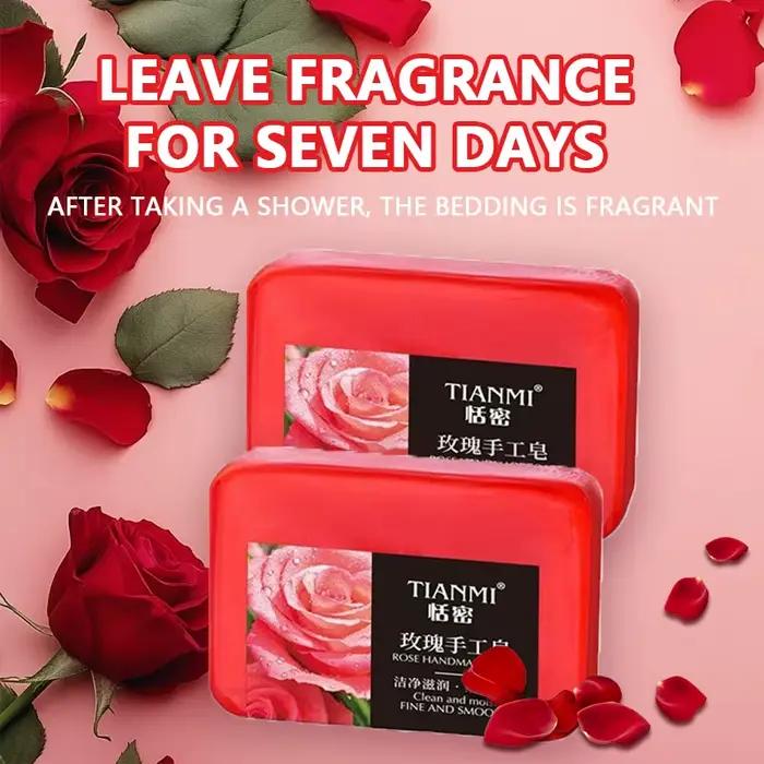 Le savon aux huiles essentielles de rose nettoie en profondeur votre visage et le corps