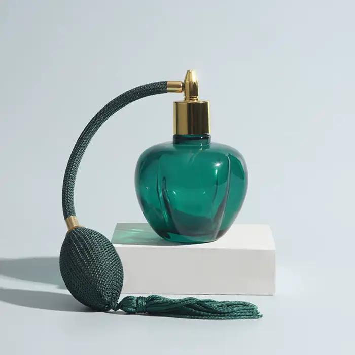 Bouteille de parfum vide en verre de 100ml, avec longue ampoule, atomiseur en Spray à pampilles, réutilisable, Style Vintage, Design à la mode, pour Salon de maison