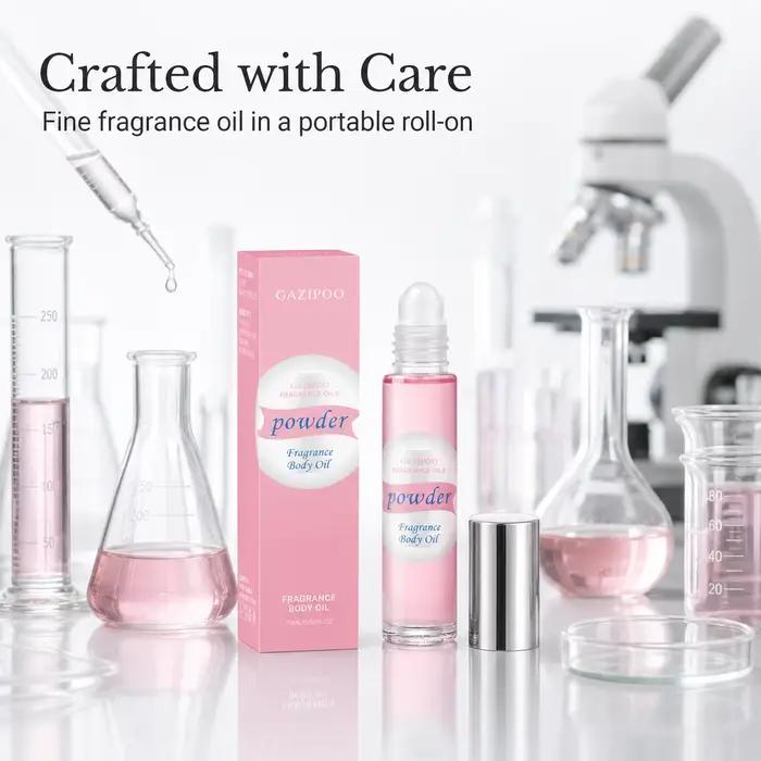 Huile de phéromone roll-on 10 ml - Huile parfumée portable, parfum floral boisé à la rose, au safran et au bois de santal, eau de parfum pour les voyages