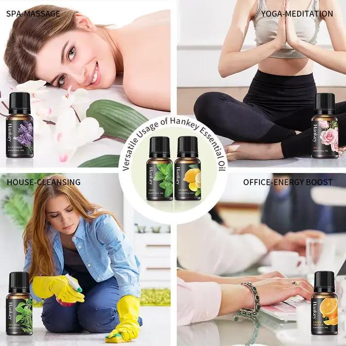 Huile essentielle de lavande, jasmin, Eucalyptus, vanille, bois de santal, bergamote, romarin, citronnelle, cannelle, 10ml