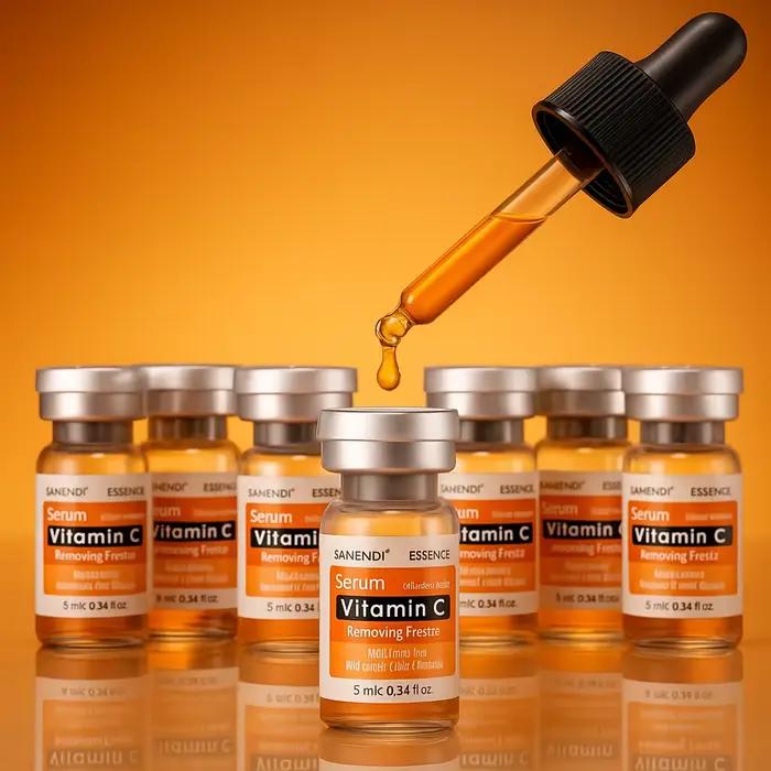 Sérum facial à la vitamine C, à l'acide hyaluronique, aux six peptides et à la mucine d'escargot pour le soin de la peau, application Dr.Pen, solution anti-acné, hydratant, 10 flacons