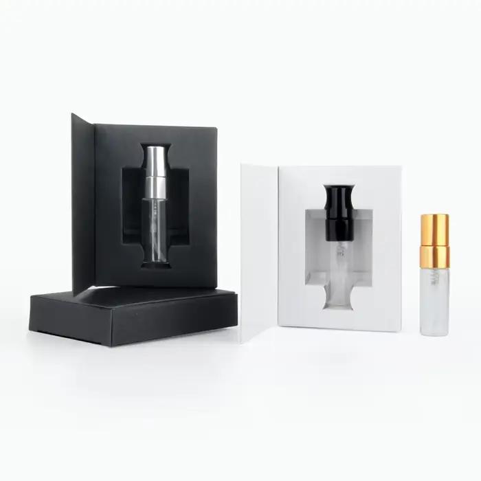 Boîtes d'emballage de 100 ml et 3ml, Mini bouteille de parfum en verre avec atomiseur, LOGO personnalisable, 2.5 pièces/lot