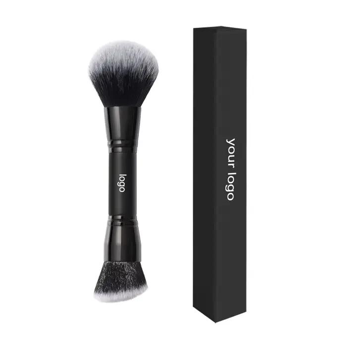 Pinceaux de maquillage simples, marque privée, fond de teint rond coudé populaire, pinceau de mélang