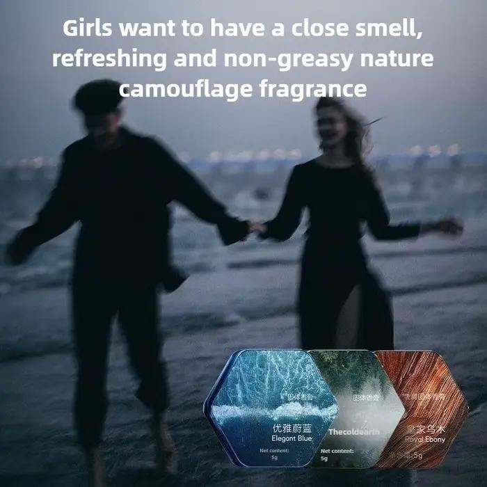 Parfum solide rafraîchissant et durable pour hommes, parfum de vanille durable, parfum solide portable, cadeau idéal pour petit ami