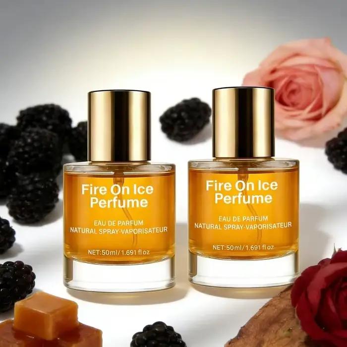 Parfum unisexe classique arabe Fire On Ice, notes de mûre, rose, caramel et boisées, longue tenue, romantique, pour rendez-vous, eau de toilette