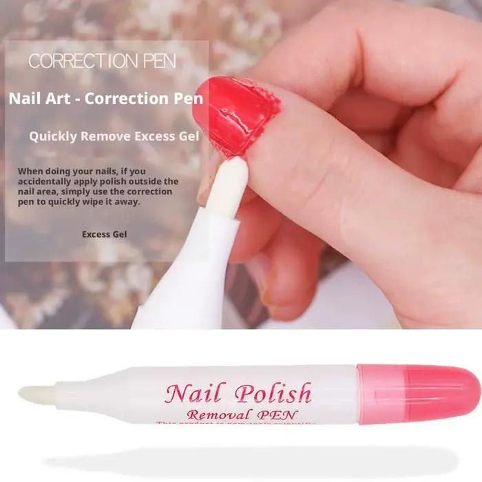  Stylo Dissolvant Doux Sans Alcool pour Vernis à Ongles – Dissolvant Rapide pour Faux Ongles et Gel – Correcteur pour Ongles Inadaptés