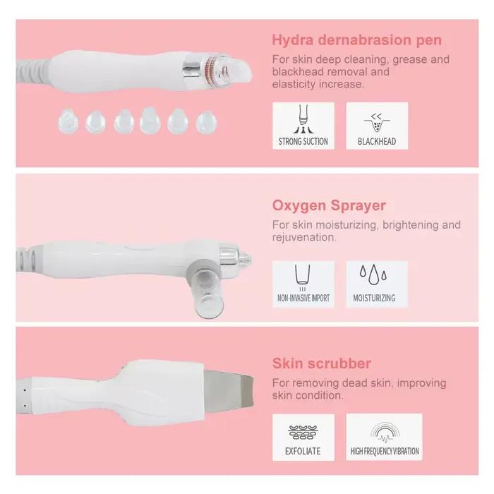 Machine à petites bulles d'hydrogène et d'oxygène 6 en 1, nettoyant pour le visage, hydro dermabrasion, pulvérisation d'eau et d'oxygène, équipement de beauté pour resserrer la peau