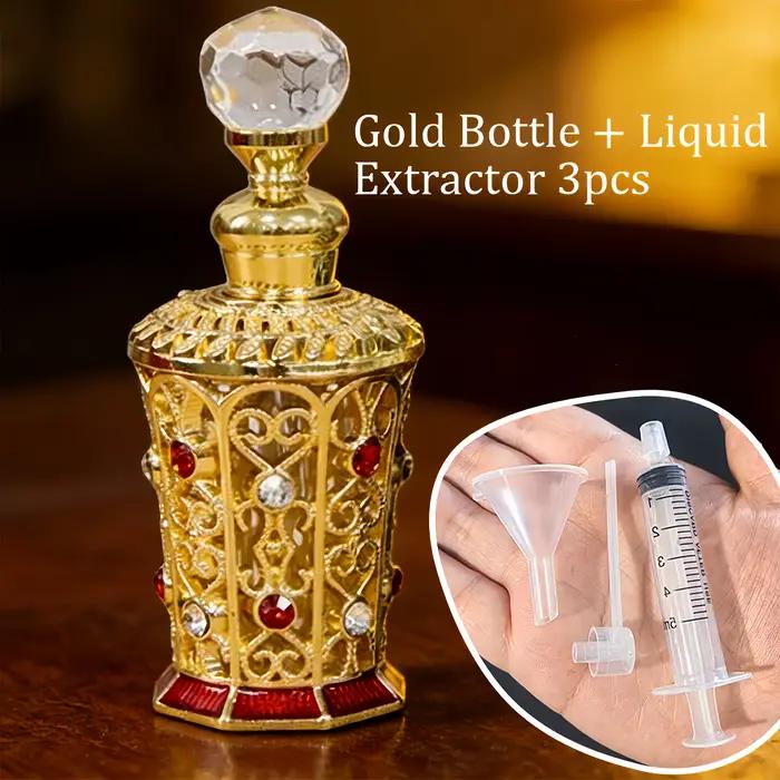 Ensemble de flacons de distribution de style vintage, comprenant un flacon ajouré, 3 extracteurs de liquide, multifonctionnels, adaptés pour la distribution de parfum, de lotion, d'huiles essentielles