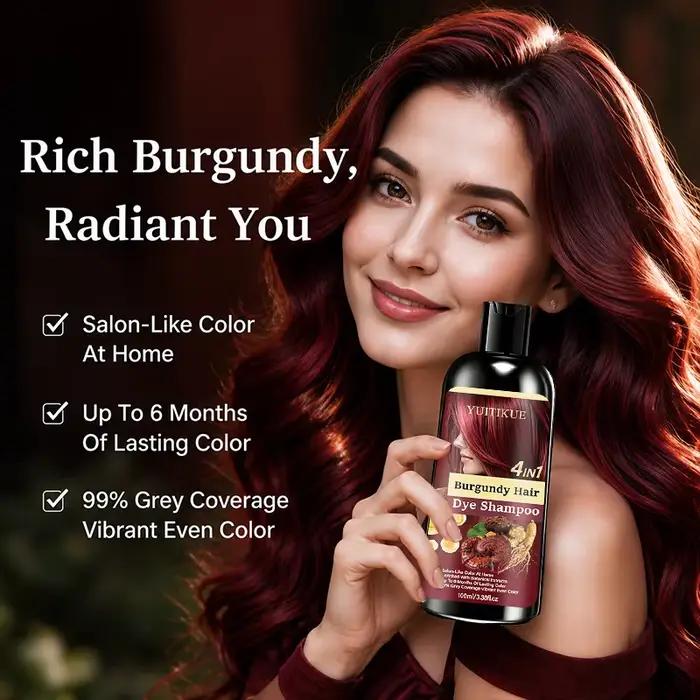 Shampoo colorant capillaire Bourgogne 4 en 1