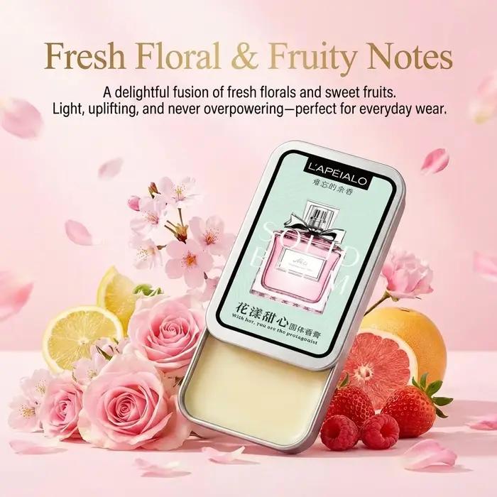 Baume de parfum solide – Parfum floral et fruité frais