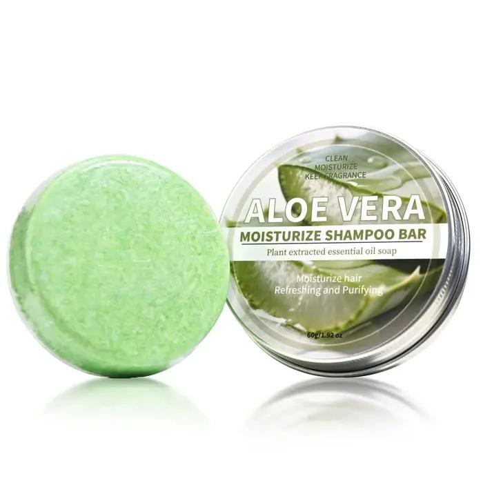 Shampooing Solide Hydratant à l'Aloe Vera, Savon Nettoyant en Profondeur aux Extraits de Plantes et Soin Capillaire