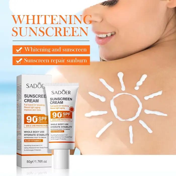 SADOER Spf 90 + crème solaire pour visage corps entier utilisation protecteur
