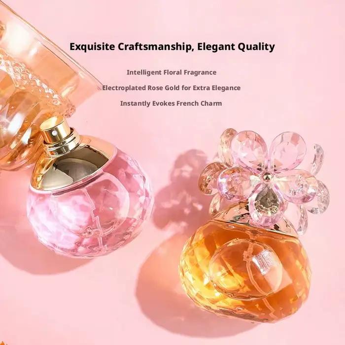 Parfum pour femme 60ml avec capuchon fleur en cristal