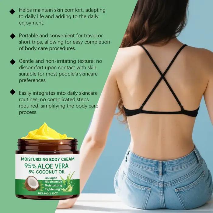 Crème hydratante pour le corps à 95% d'aloe vera avec 5% d'huile de noix de coco