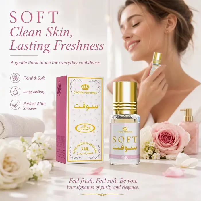 Parfum Doux 3ml, Eau de Parfum pour Femme, Parfum Floral Frais et Élégant, Vaporisateur pour Tenue Décontractée