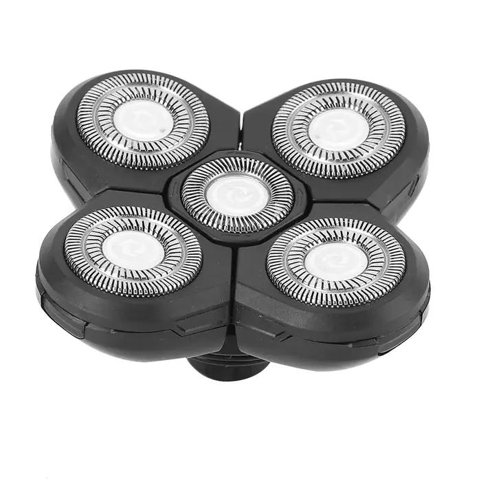 Rasoir à barbe électrique 5 lames tête rotative accessoire étanche remplacement