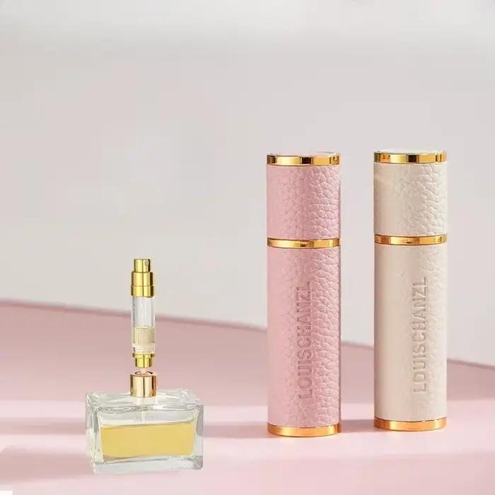 Atomiseur de parfum portable en cuir véritable, contenant liquide pour cosmétiques, mini vaporisateur de voyage, bouteille de luxe africaine, d'extraction illable de tous les jours, 5ml, 8ml