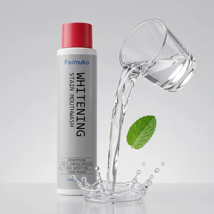 Bain de bouche détachant, blanchissant les dents, éliminant la plaque dentaire, pour une haleine fraîche, réduisant les odeurs buccales, sensation de fraîcheur, hygiène bucco-dentaire, nettoyant pour