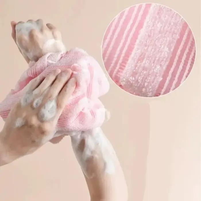 Serviette de Bain Exfoliante Japonaise Double Fonction, Nettoyant Dorsal Moussant Antibactérien, Exfoliant Peaux Mortes, Chiffon de Gommage Réparateur Corporel